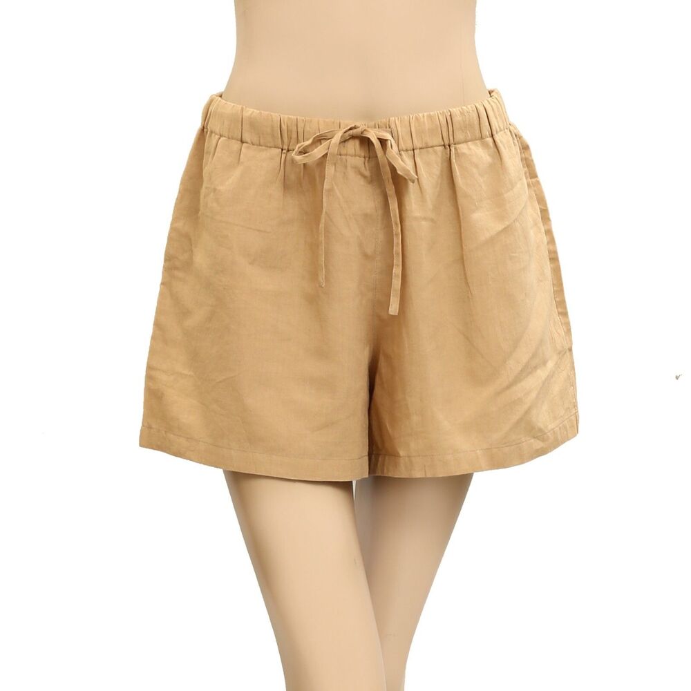 Seed Heritage Solid High Waisted Pull-on Shorts Pockets Nude Cotton M-10 278470